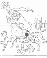 A coloring page of 101 dalmatians